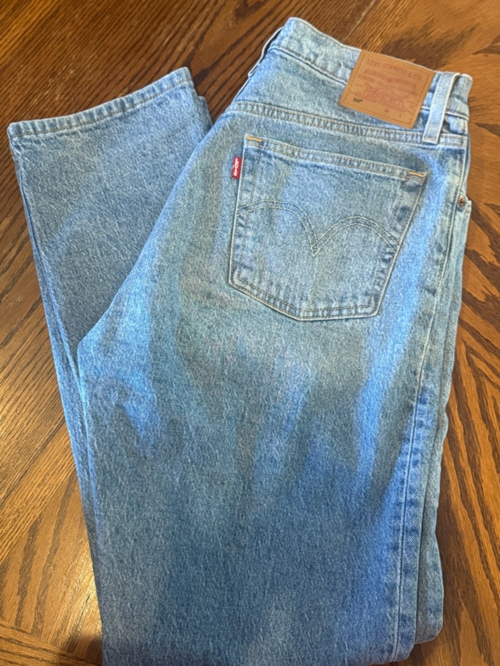 Levi's women’s 501 Light Blue Straight Leg Jeans